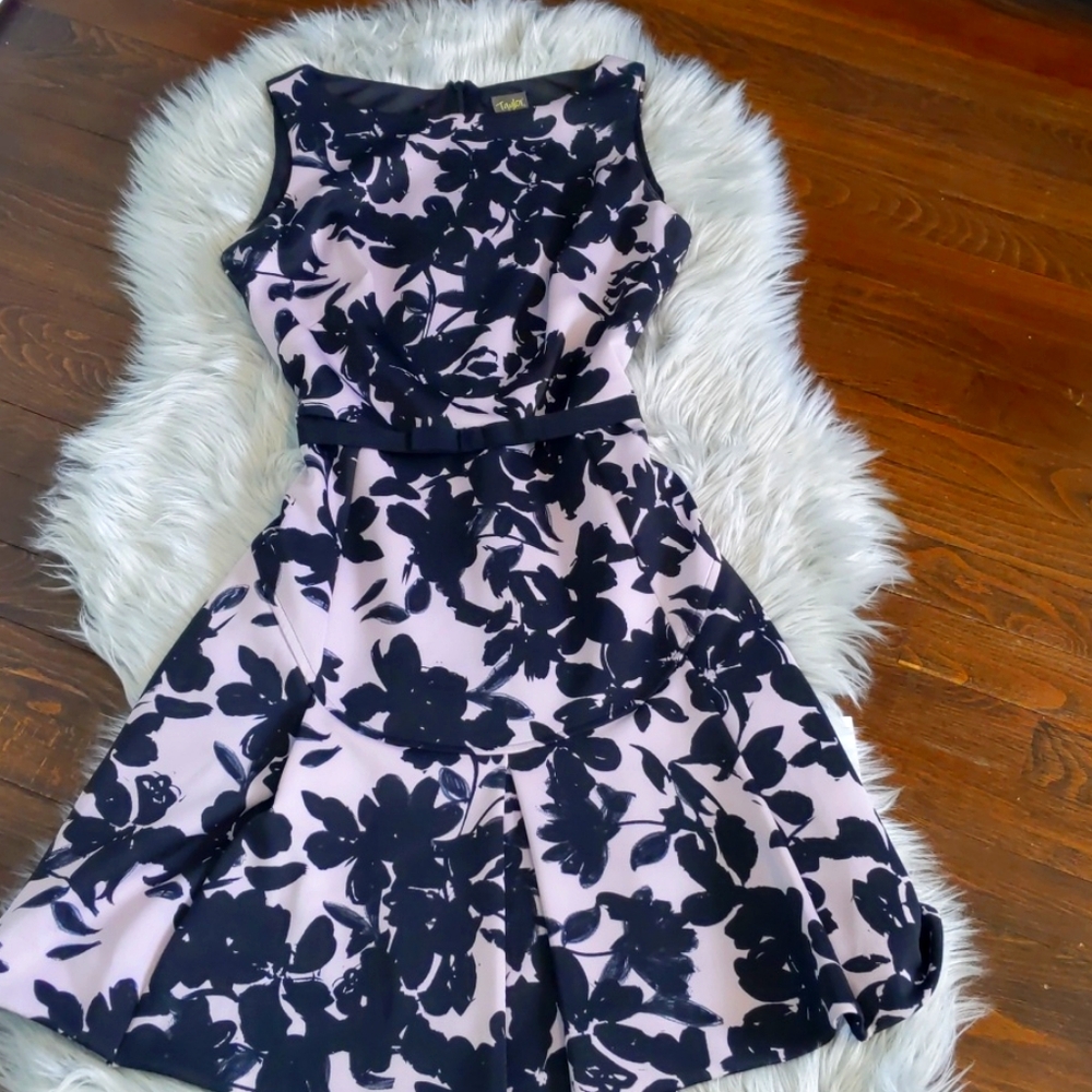 Taylor lavender and black floral dress